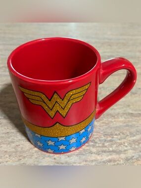 DC Comics Wonder Woman Red, Blue, Gold Glitter Ceramic Mug